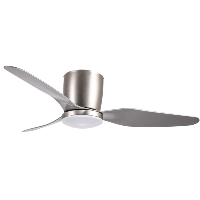 46" Lesa Flush Mount 3 Blade LED Ceiling Fan with Remote, Light Kit